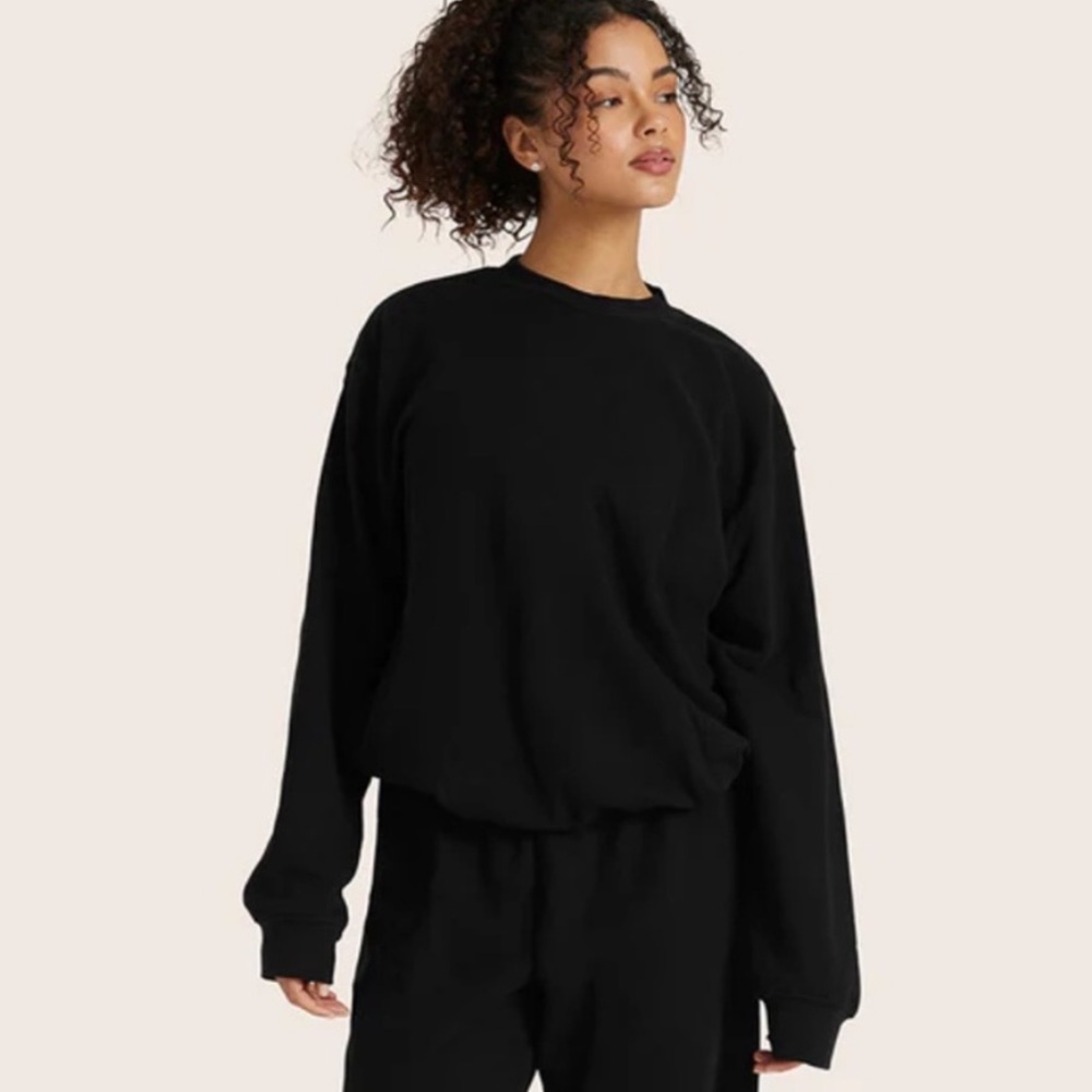 SET Active Lightweight Sweats Classic Crewneck Sweatshirt XS Onyx